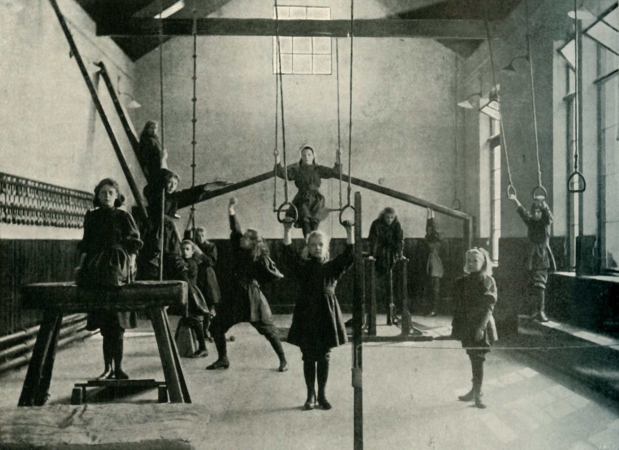 Pigegymnaster ved Den Kongelige Institution for Døvstumme, Friar Gate, Derby, 1902. af Unbekannt