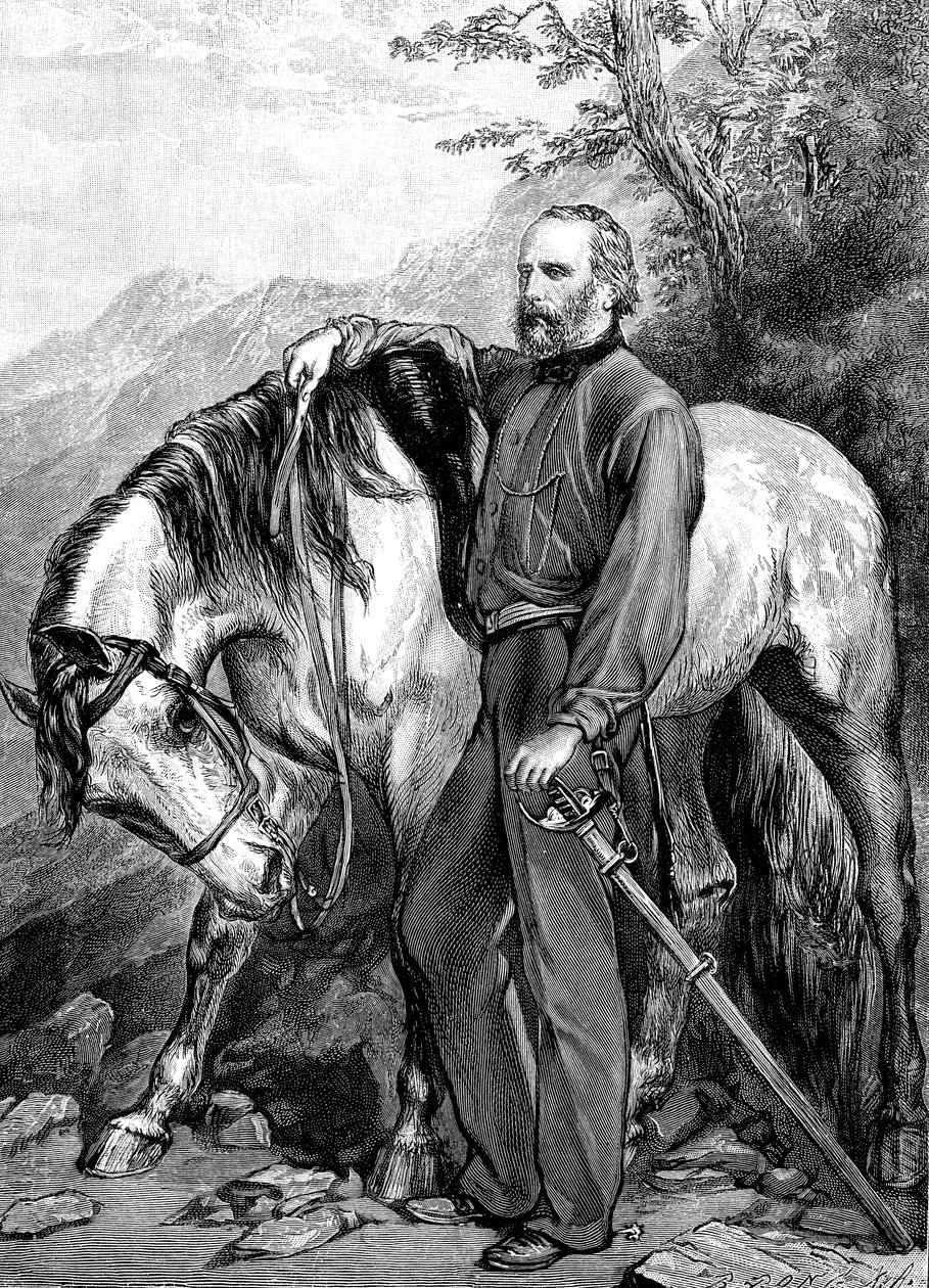 Giuseppe Garibaldi, italiensk patriot og soldat fra Risorgimento, 1861. af Unbekannt