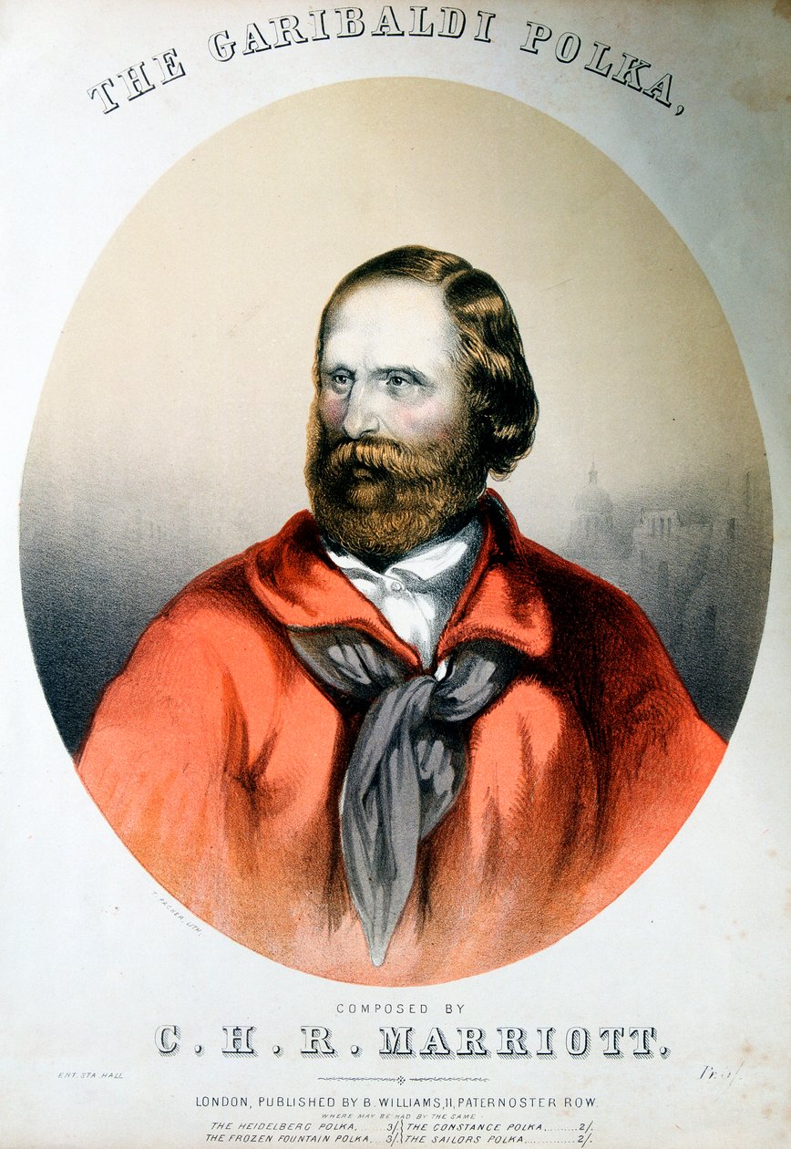 Giuseppe Garibaldi, italiensk patriot, c1864 af Unbekannt
