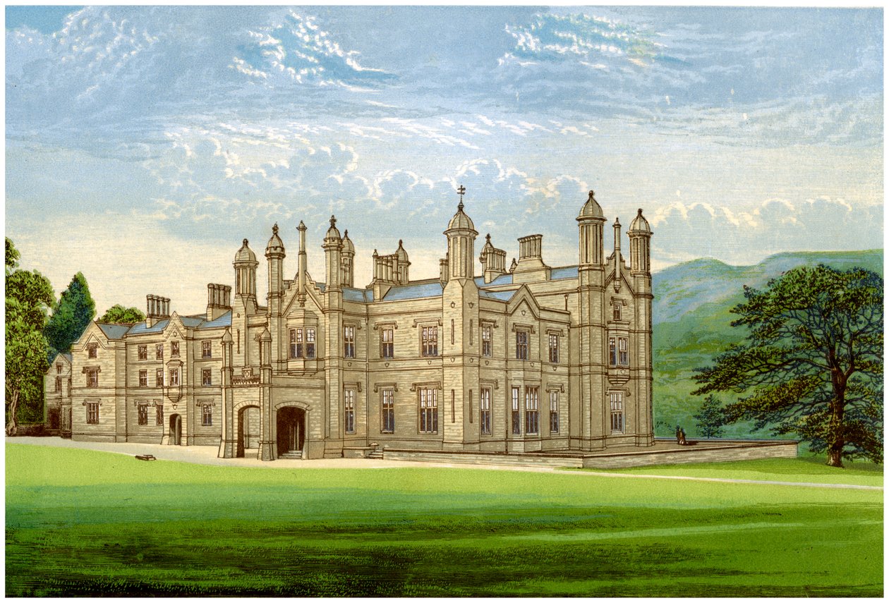 Glanusk Park, Brecknockshire, Wales, hjemsted for Baronet Bailey, c1880 af Unbekannt