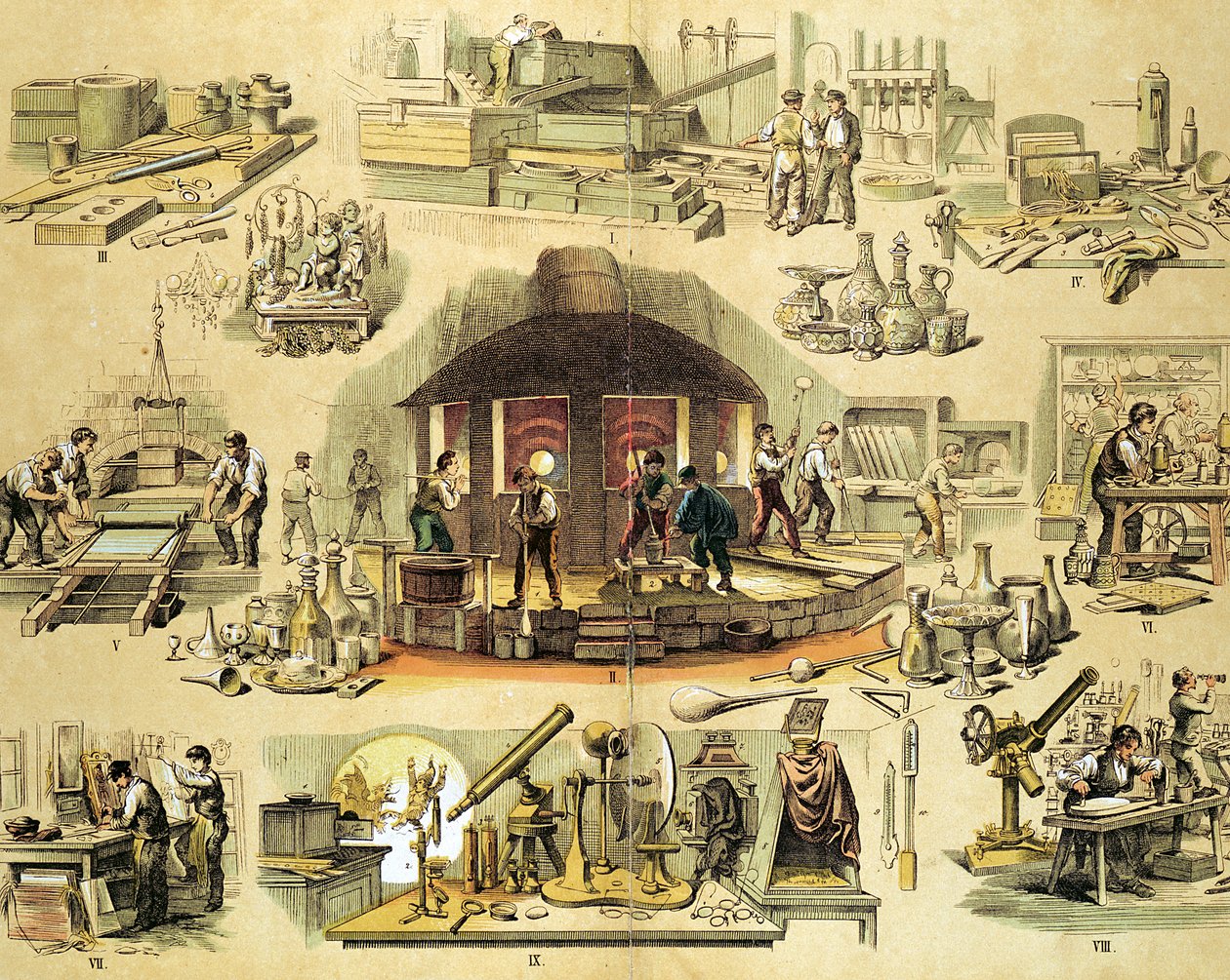 Glasfremstilling, c1870 af Unbekannt