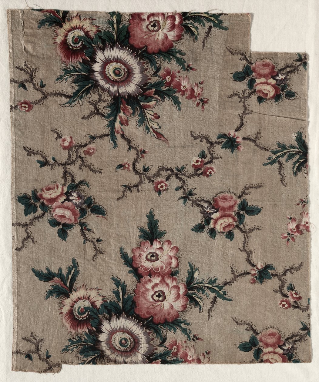 Glaseret Chintz Fragment, ca. 1840. af Unbekannt