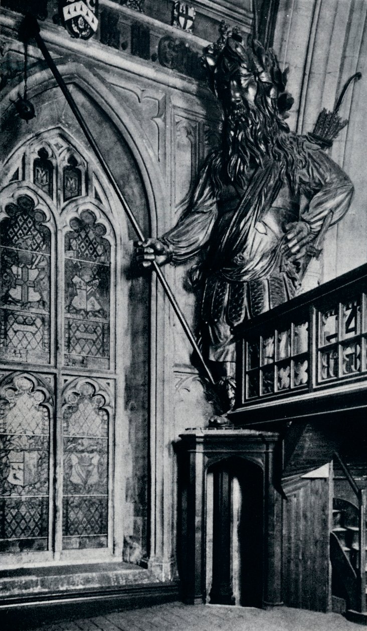 Gog Gogmagog, en af de to bygiganter, der blev brændt i London Guildhall-branden, 1940 af Unbekannt