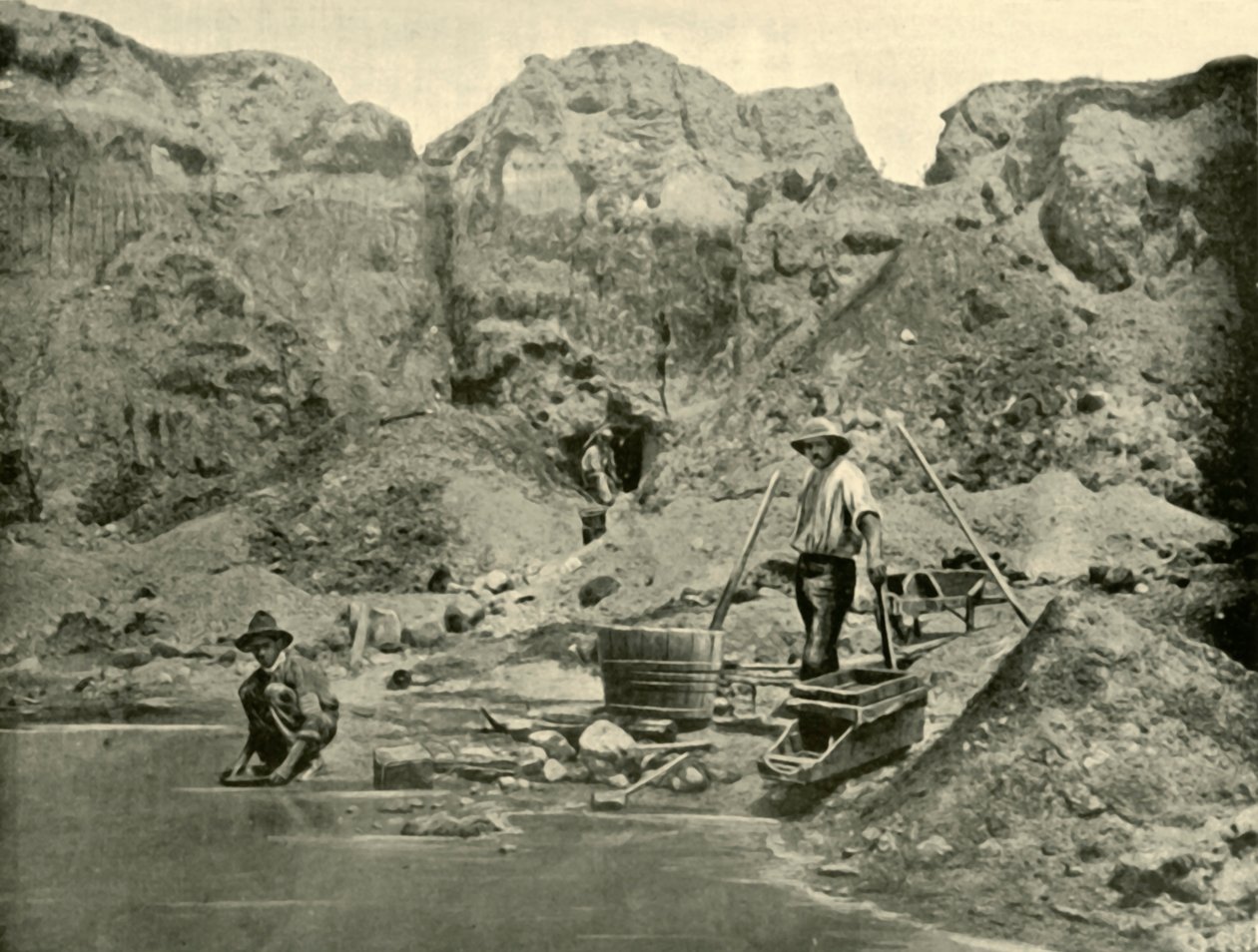 Guldgravere på arbejde nær Beechworth, Victoria, 1901. af Unbekannt