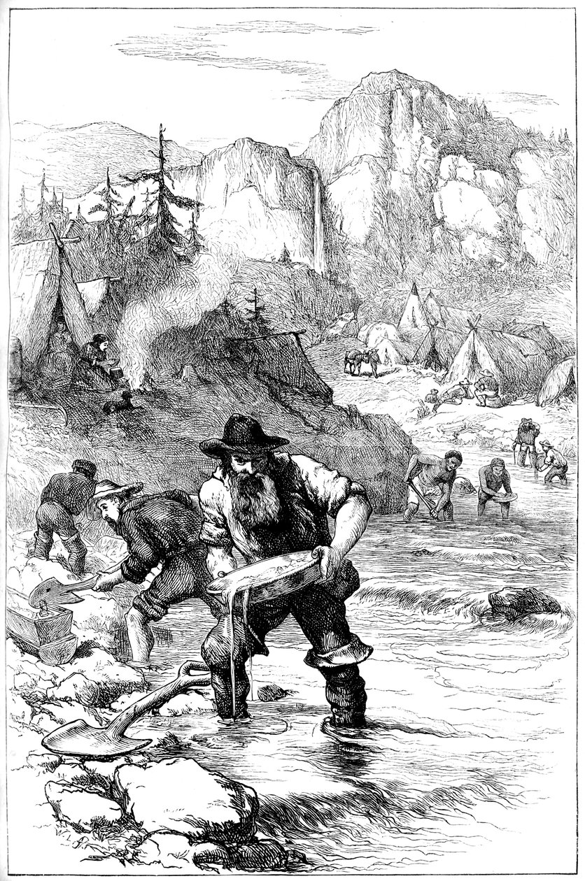 Guldvask i Californien, c1840