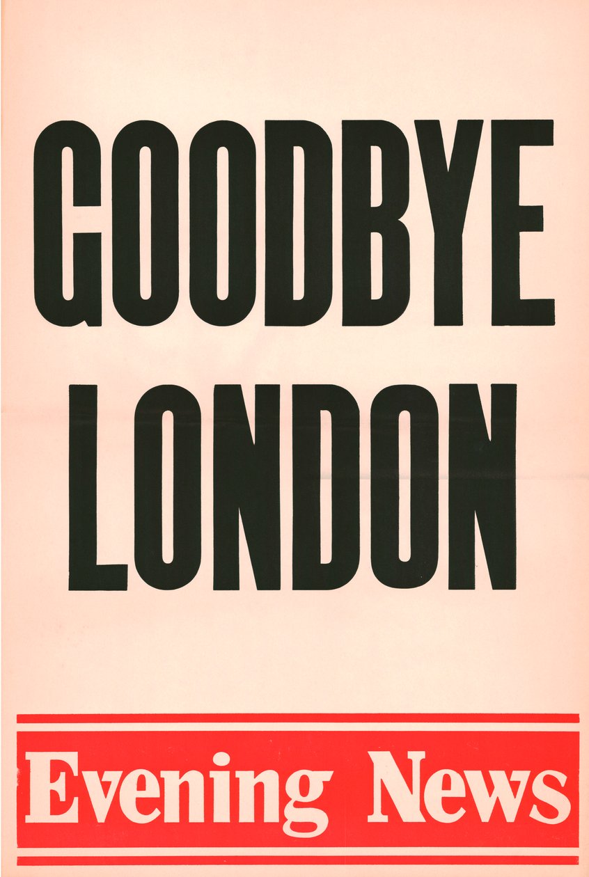Farvel London, Evening News plakat, 1980 af Unbekannt