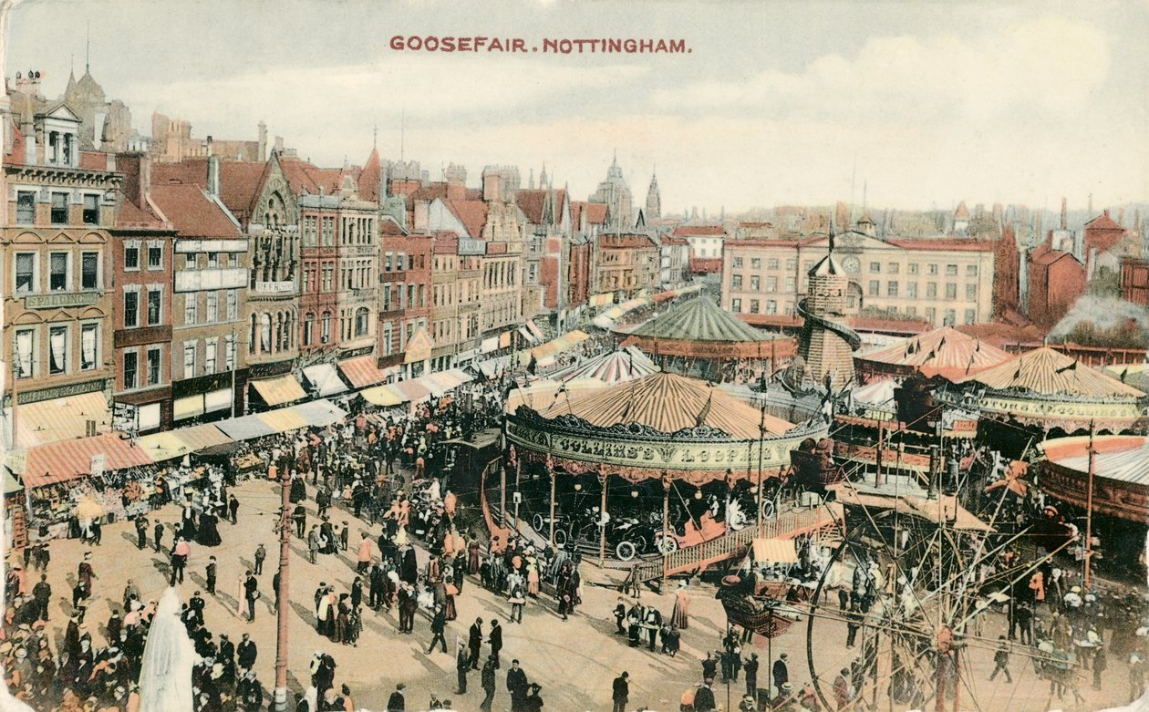 Goose Fair, Market Place, Nottingham, Nottinghamshire, 1907 af Unbekannt