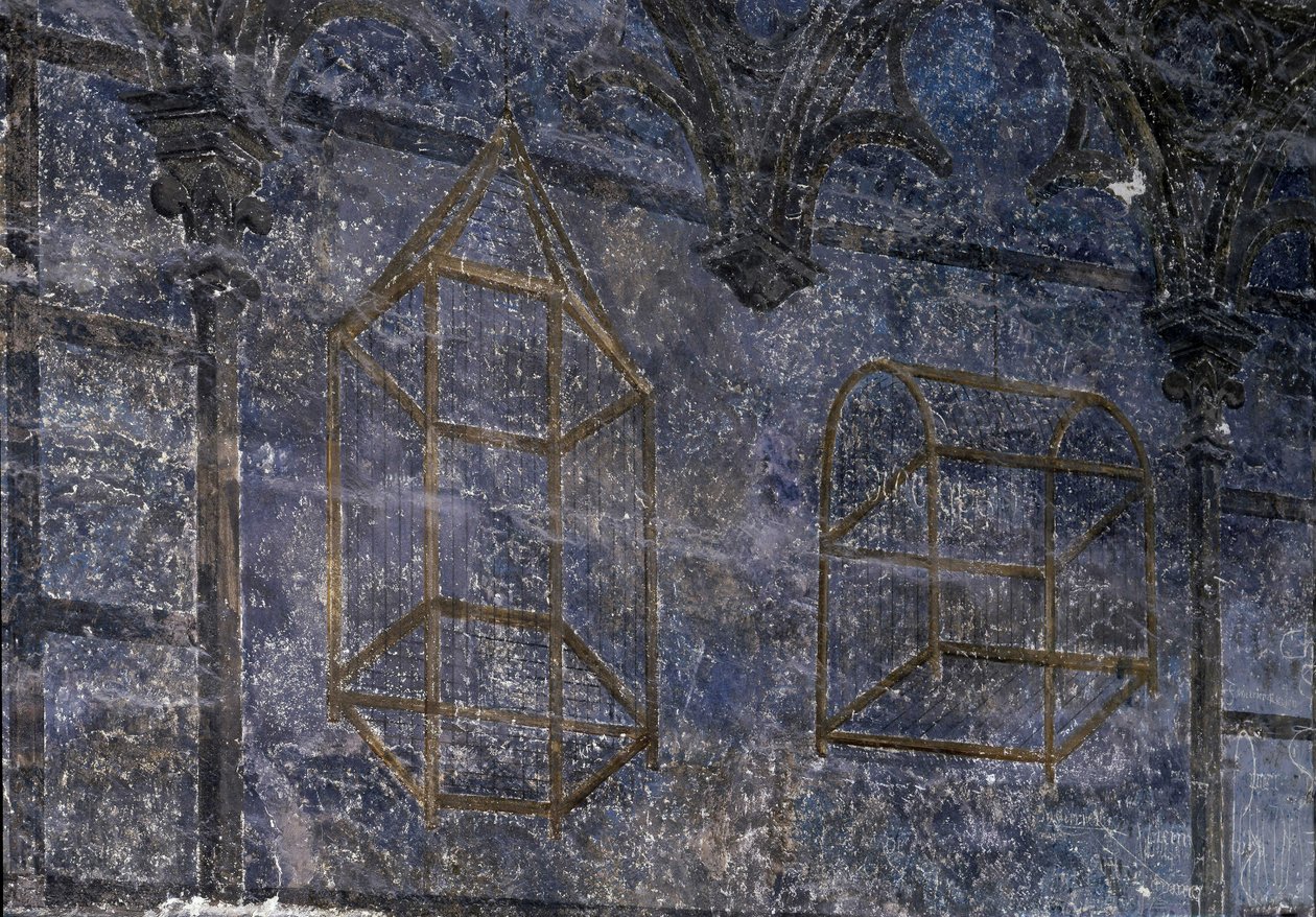 Gotisk kunst: Pavens værelse: detaljer om burene - engletårnet. 1336-1337, Pavepaladset, Avignon af Unbekannt
