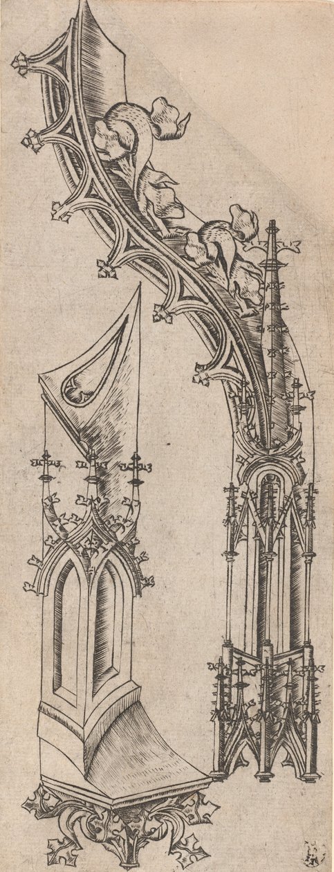 Gotisk bogstav D, ca. 14801500. af Unbekannt