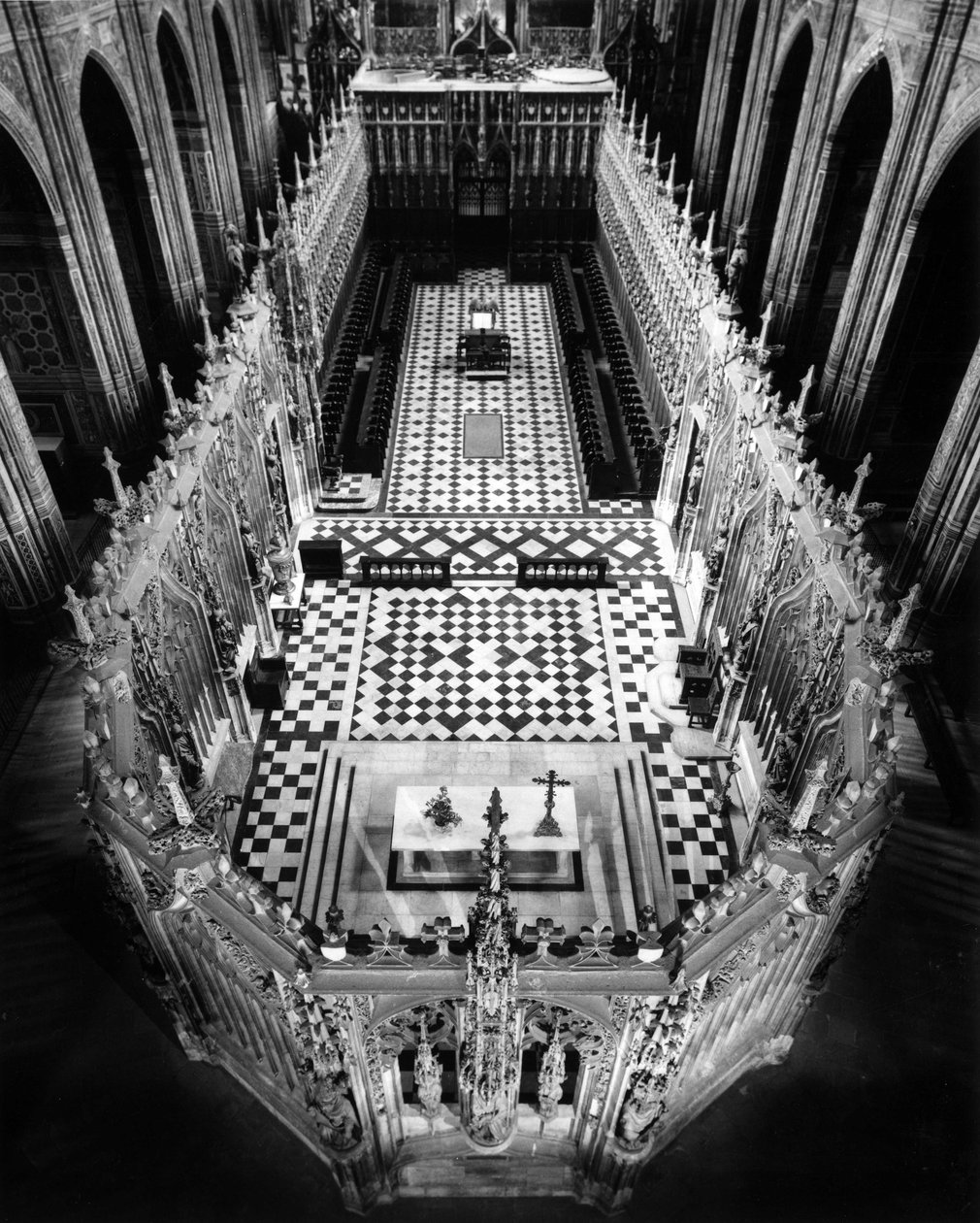 Gotisk arkitektur: dybt udsigt over korhegnet. Cathedrale Saint Cecile a Albi fra det 13. århundrede (Tarn) af Unbekannt
