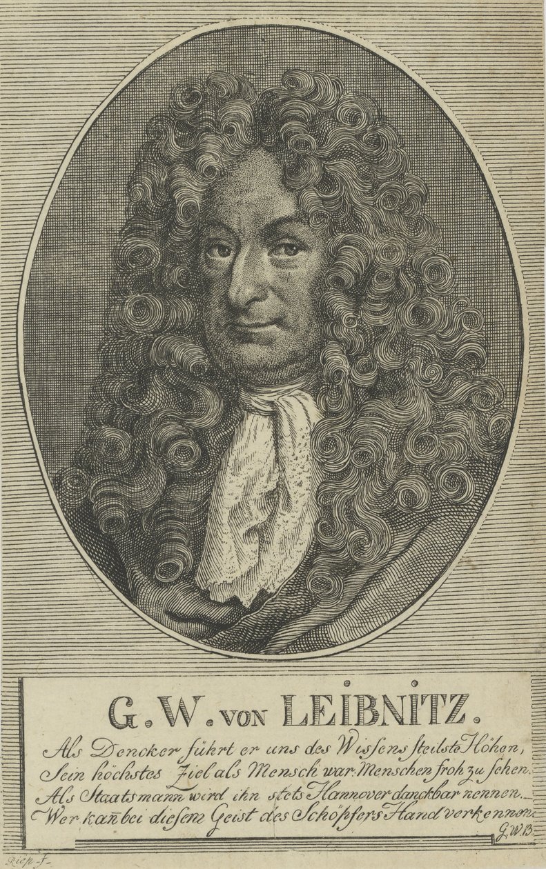 Gottfried Wilhelm Leibniz 1646-1716, ca. 1710 af Unbekannt