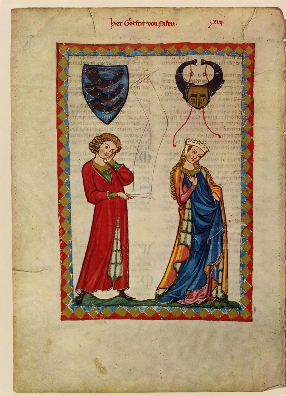 Gottfried von Neifen Fra Codex Manesse, mellem 1305 og 1340 af Unbekannt