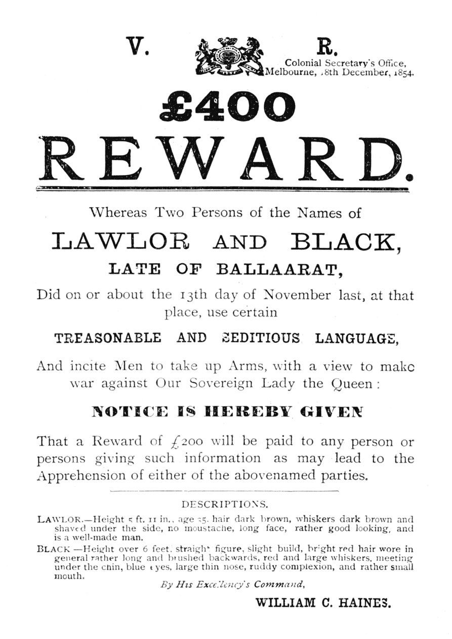 Regeringsmeddelelse - For Lawlor and Black, c1854, 1902 af Unbekannt