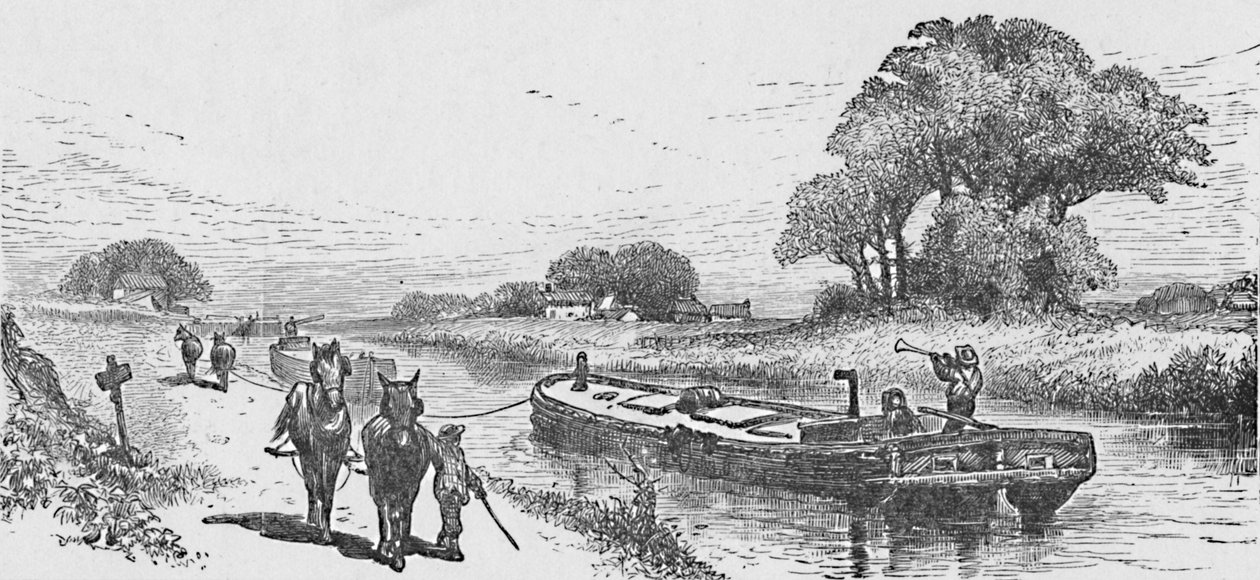 Kornbåd på Erie-kanalen, 1883 af Unbekannt