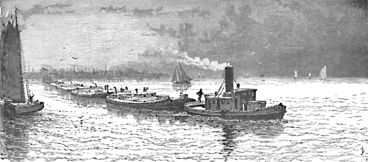 Kornfartøjer forlader Chicago, 1883 af Unbekannt