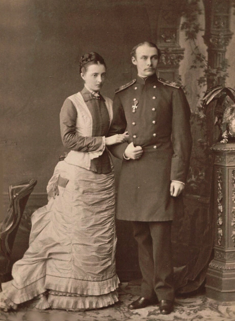 Storhertuginde Anastasia Mikhailovna af Rusland og storhertug Frederik Frans III, 1878. af Unbekannt