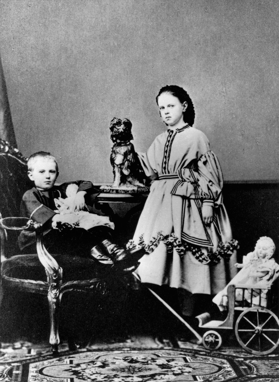 Storhertuginde Maria Alexandrovna og storhertug Sergei Alexandrovich af Rusland, c1862-c1863 af Unbekannt