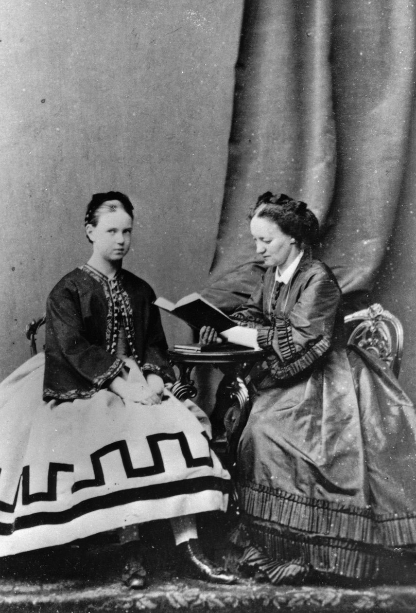 Storhertuginde Maria Alexandrovna af Rusland med Anna Tyutcheva, 1864 af Unbekannt