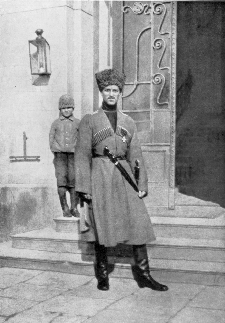 Storhertug Michael Alexandrovich af Rusland i kosakuniform, 1917 af Unbekannt