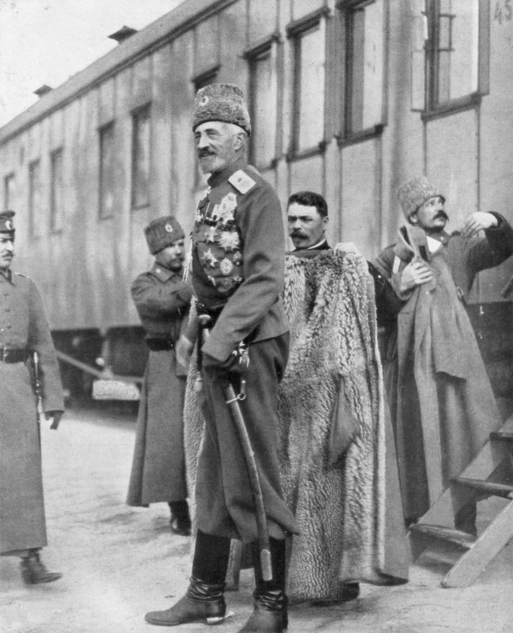 Storhertug Nikolai Nikolaevich, russisk general fra Første Verdenskrig, 16.-17. marts 1917 af Unbekannt