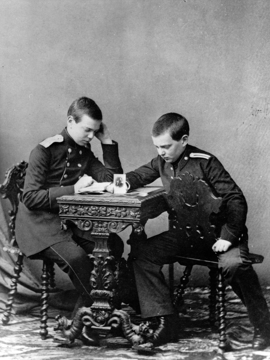 Storhertugerne Alexander Alexandrovich og Vladimir Alexandrovich af Rusland, c1859-c1861 af Unbekannt