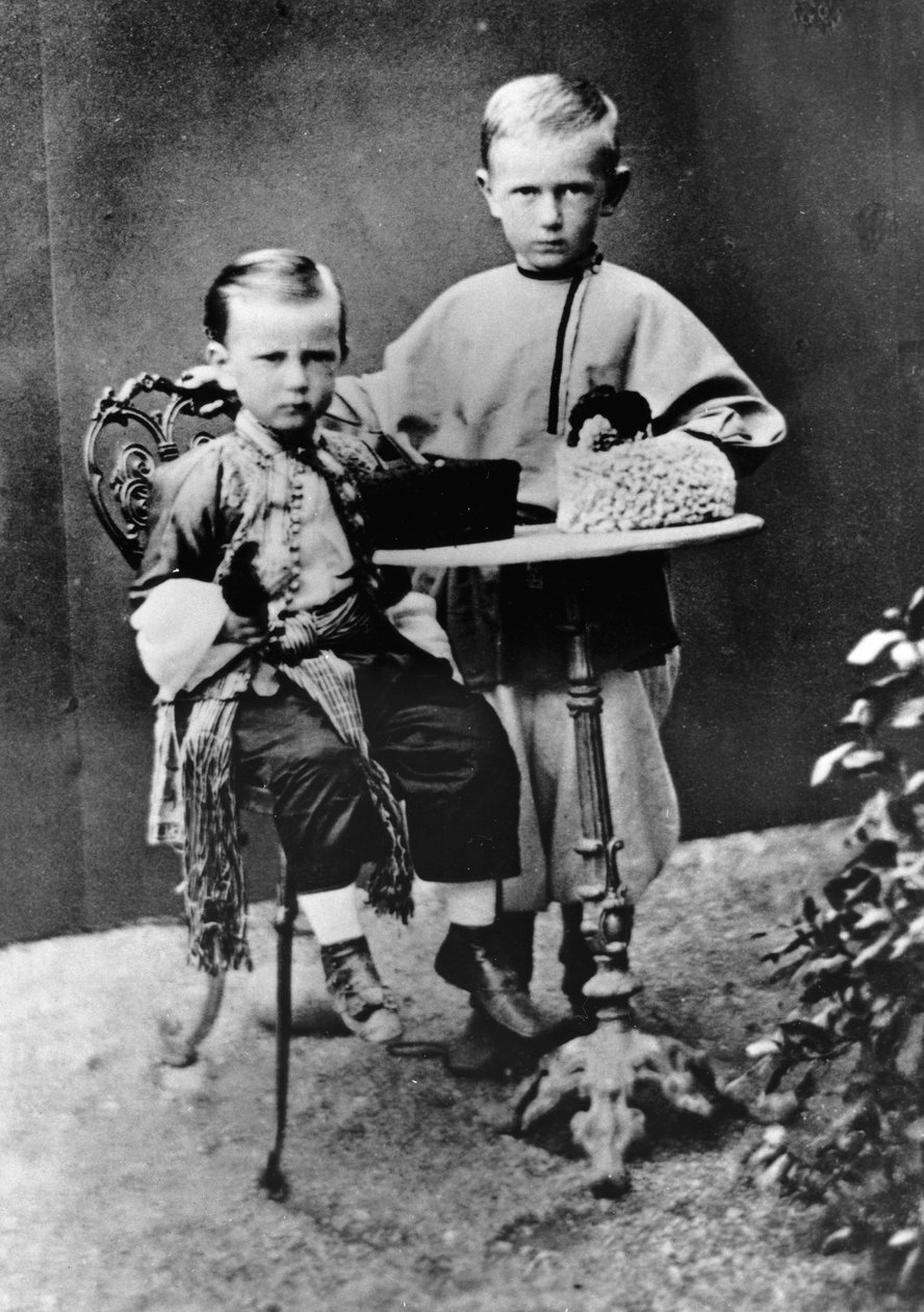 Storhertugerne Paul Alexandrovitch og Sergei Alexandrovitch af Rusland, 1863 af Unbekannt