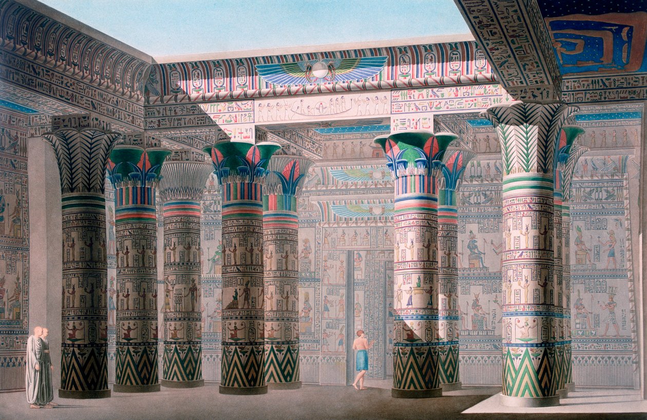 Grand Temple, Isle of Philae, Nubia, Egypten, 1800-tallet af Unbekannt
