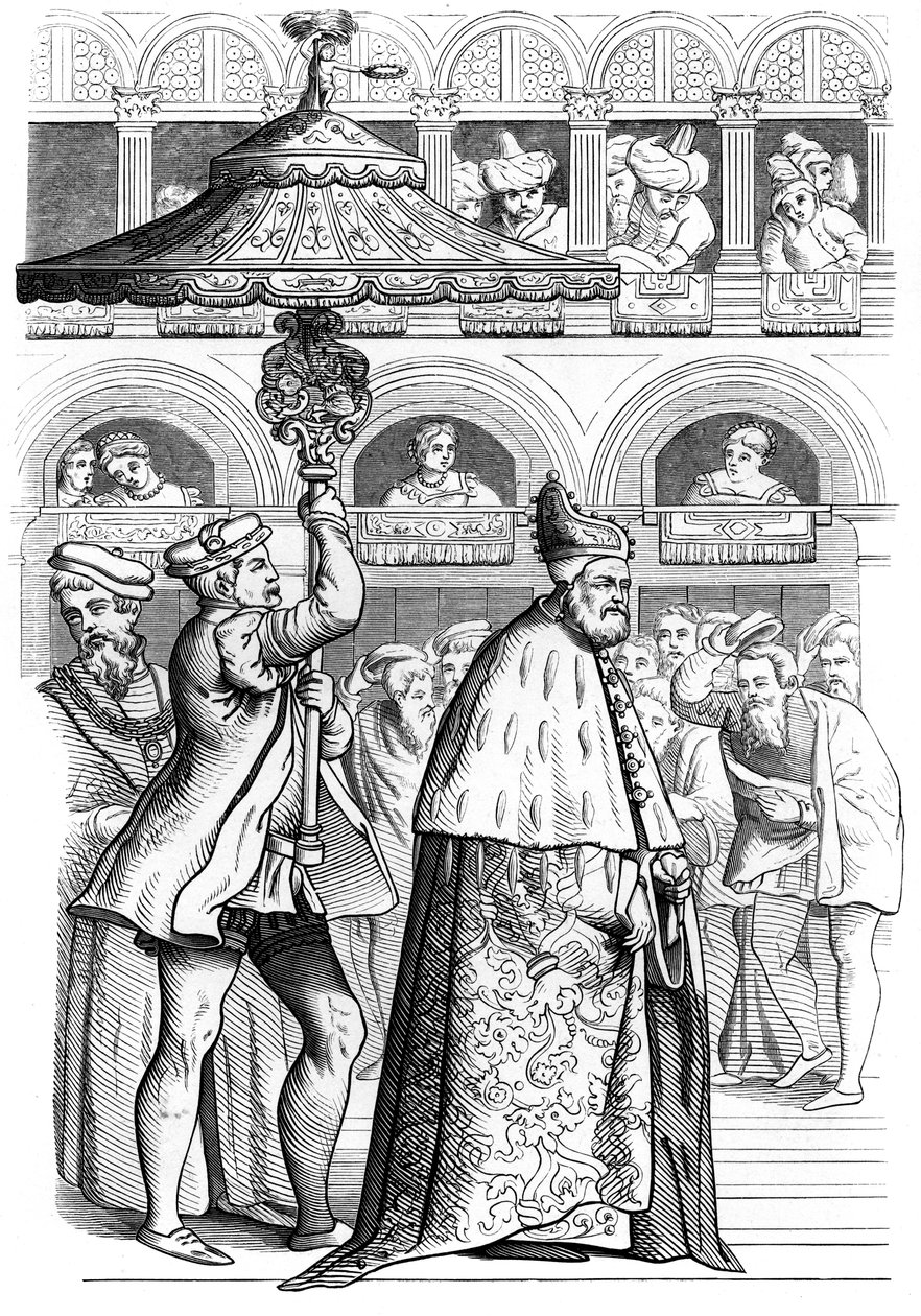 Grand procession af dogen, Venedig, Italien, 1500-tallet 1849 af Unbekannt