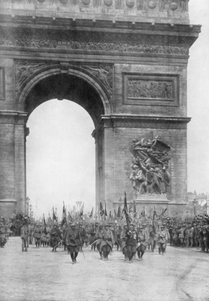 Stor sejrsparade, Triumfbuen, Paris, Frankrig, 14. juli 1919 af Unbekannt