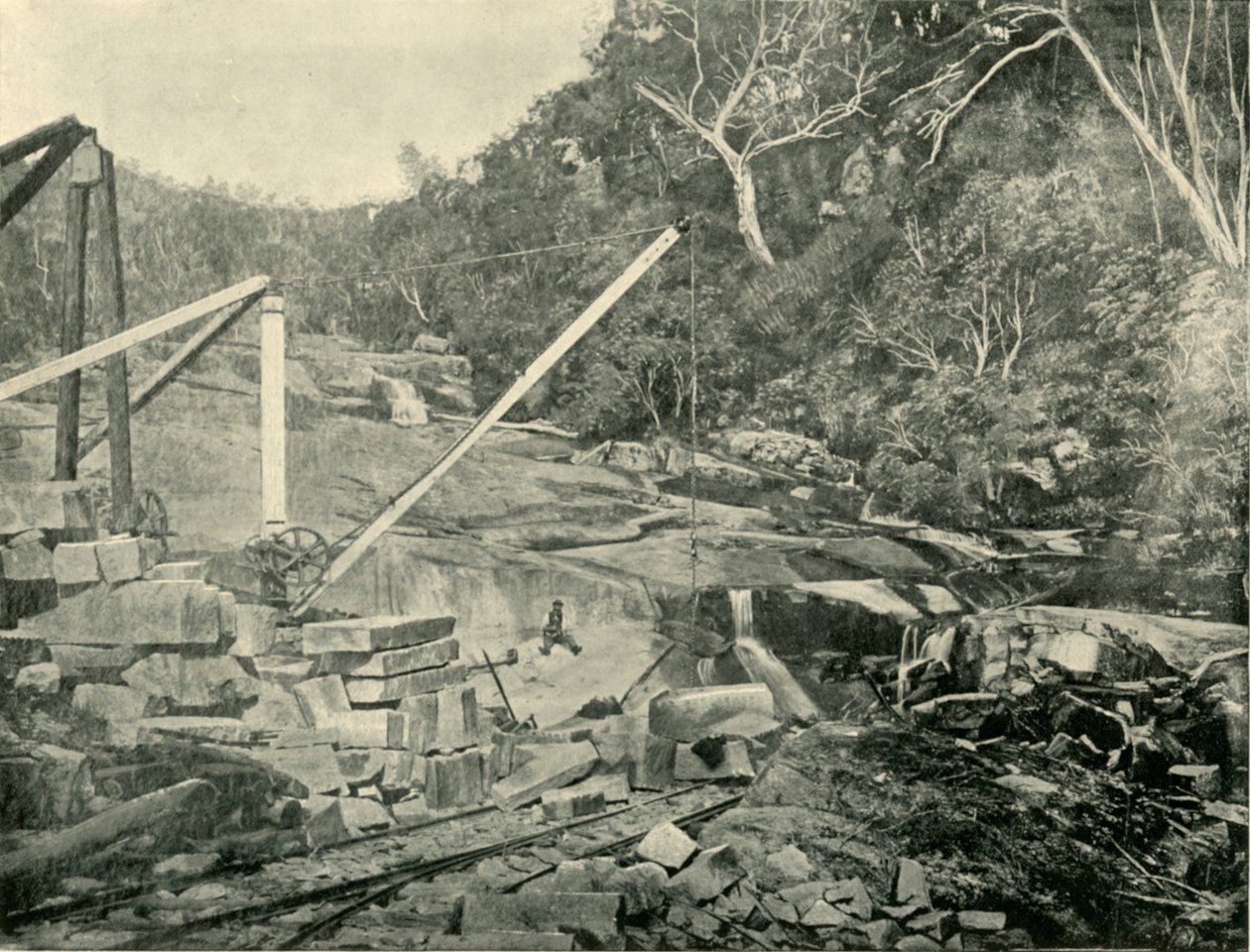 Granitbrud, Trawool, Victoria, 1901. af Unbekannt