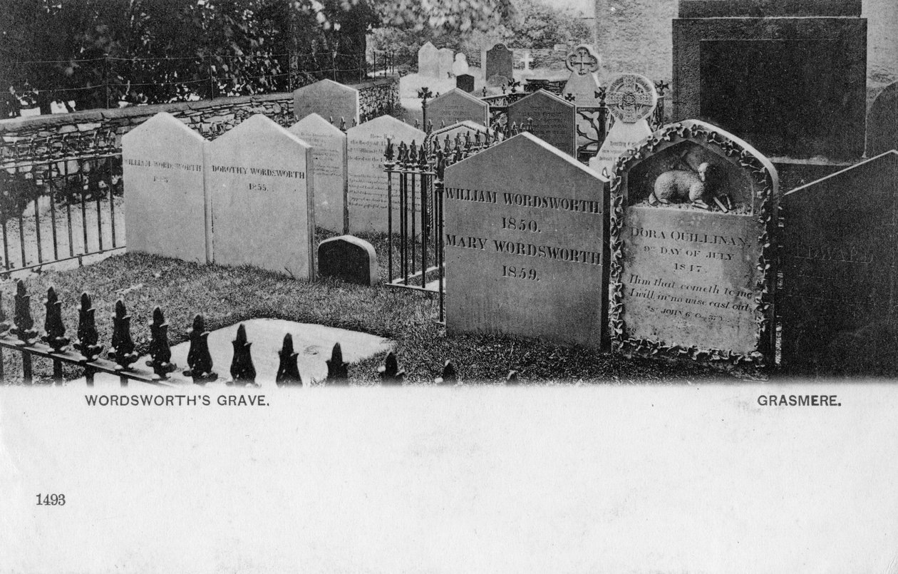 Grav af digteren William Wordsworth, Grasmere, Westmorland, 20. århundrede af Unbekannt