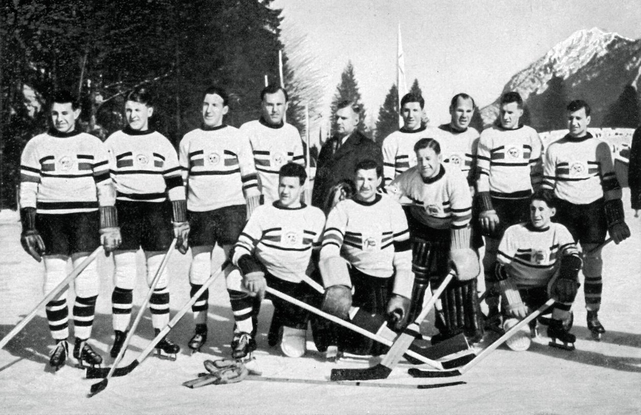 Storbritanniens ishockeyhold, Olympiske Vinterlege, Garmisch-Partenkirchen, Tyskland, 1936 af Unbekannt