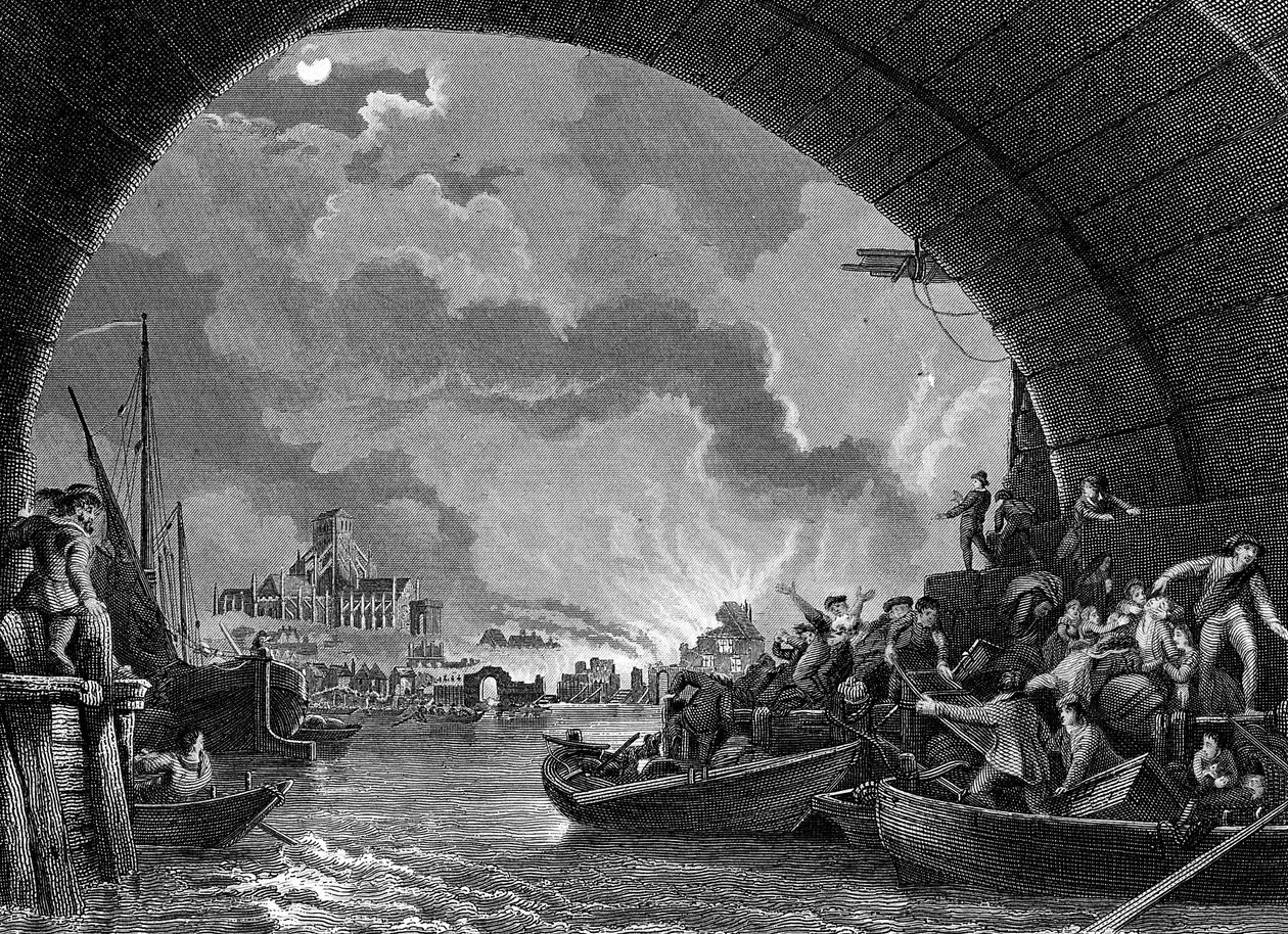 Great Fire of London, 1666 1800-tallet af Unbekannt