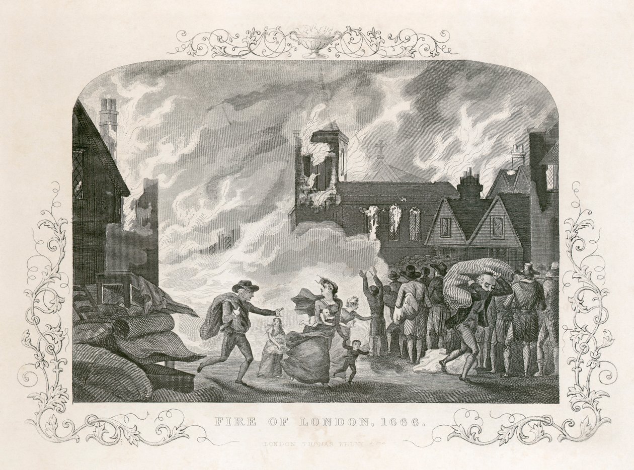 Great Fire of London, 1666 c1800-tallet af Unbekannt