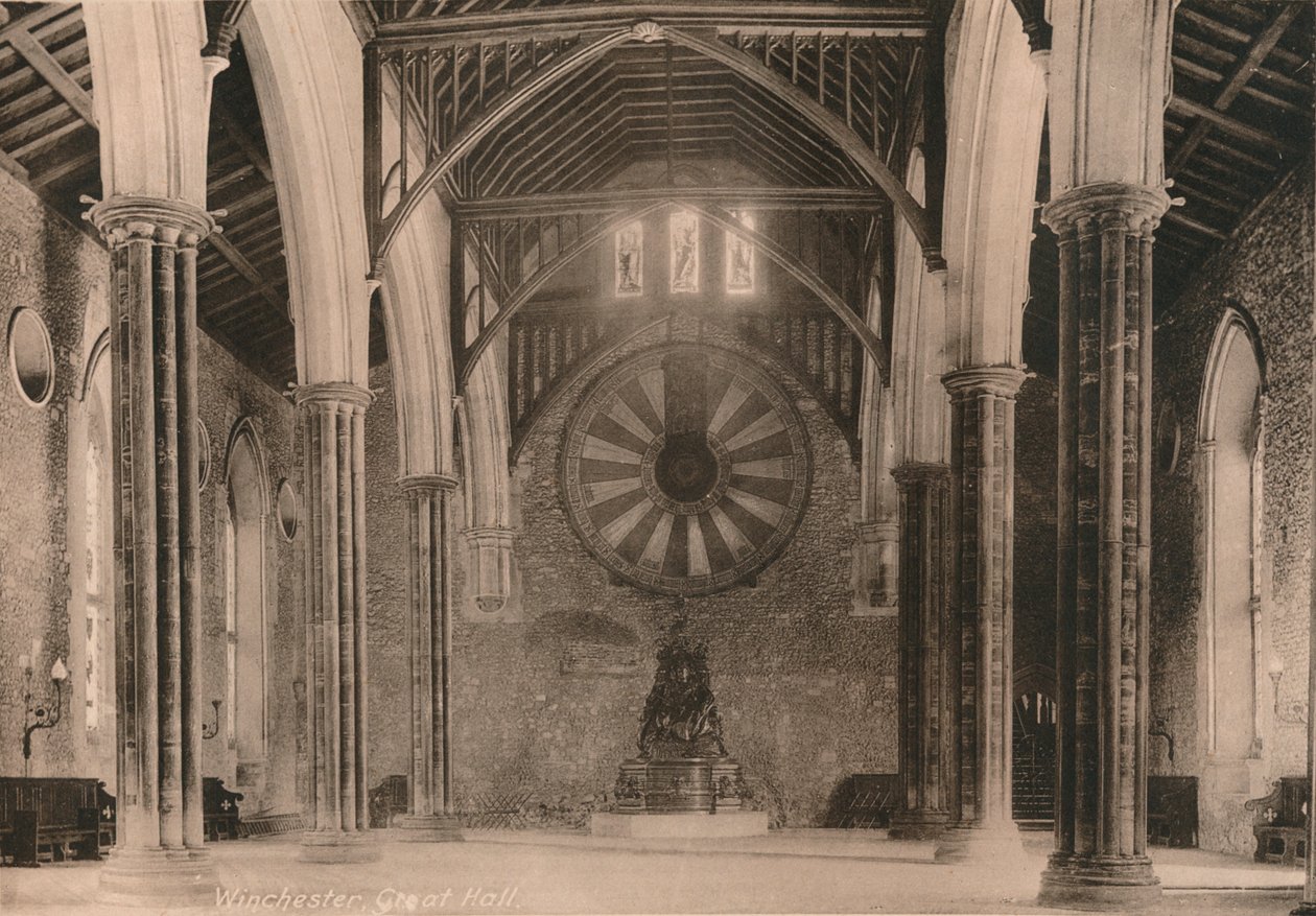 Great Hall of Winchester Castle, Hampshire, begyndelsen af det 20. århundrede af Unbekannt