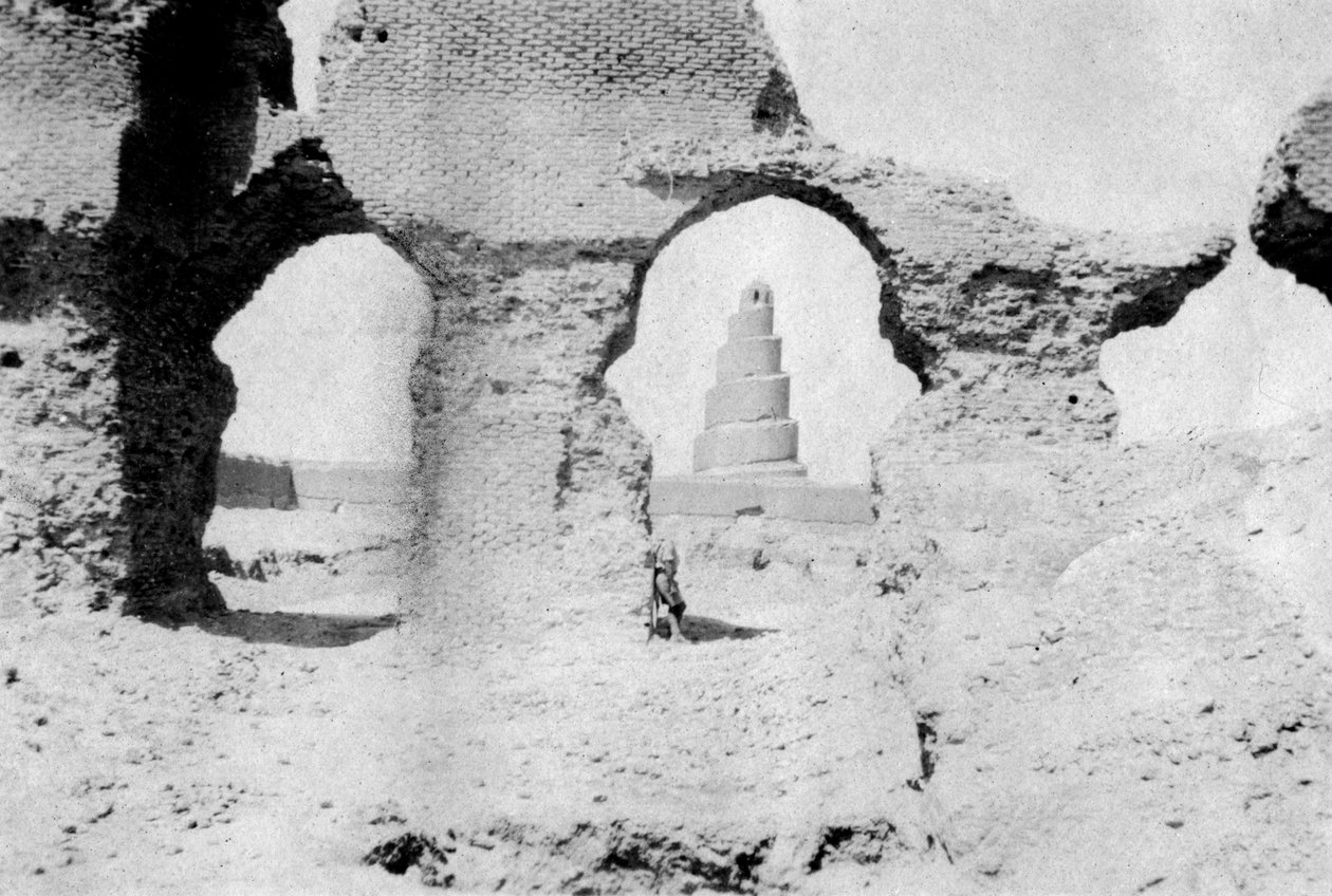 Den store moské i Samarra, Irak, 1918 af Unbekannt