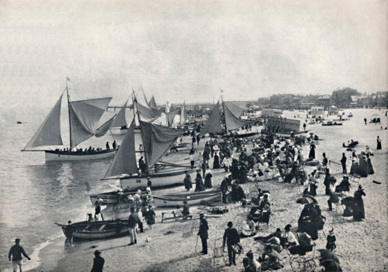 Great Yarmouth - En typisk scene på stranden, 1895 af Unbekannt