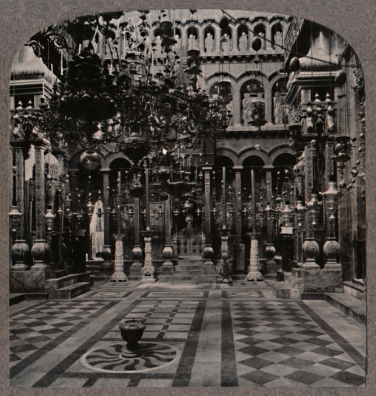 Græsk katedral i den hellige gravs kirke, Jerusalem, ca. 1900 af Unbekannt