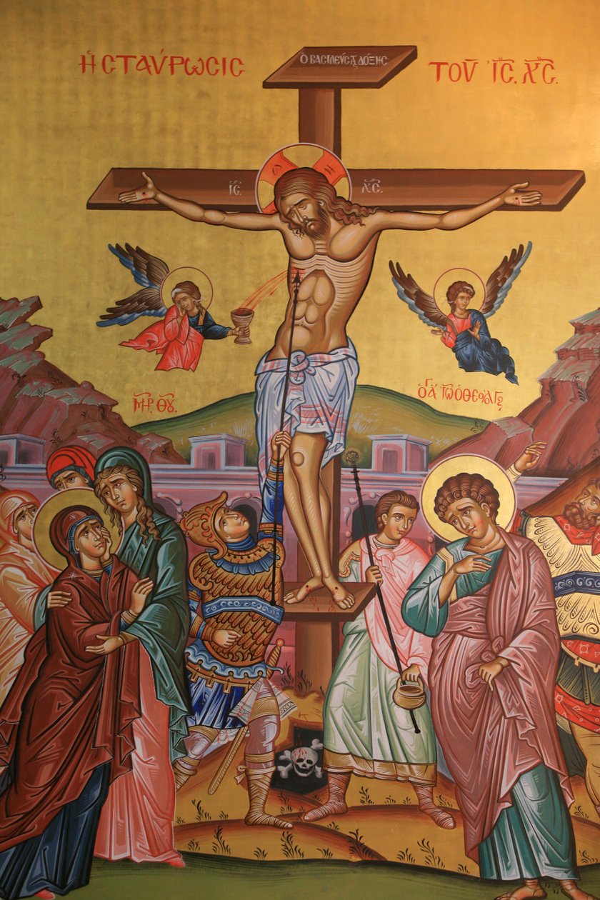 Græsk-ortodoks ikon, der forestiller Jesu korsfæstelse Thessalonique, Grækenland af Unbekannt