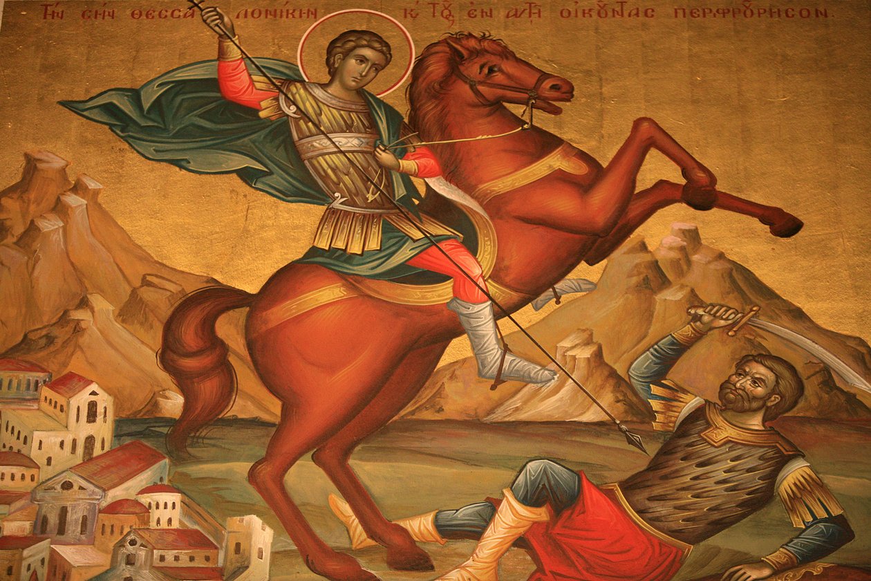 Græsk-ortodoks ikon, der forestiller Saint Dimitrios Thessalonique, Grækenland af Unbekannt