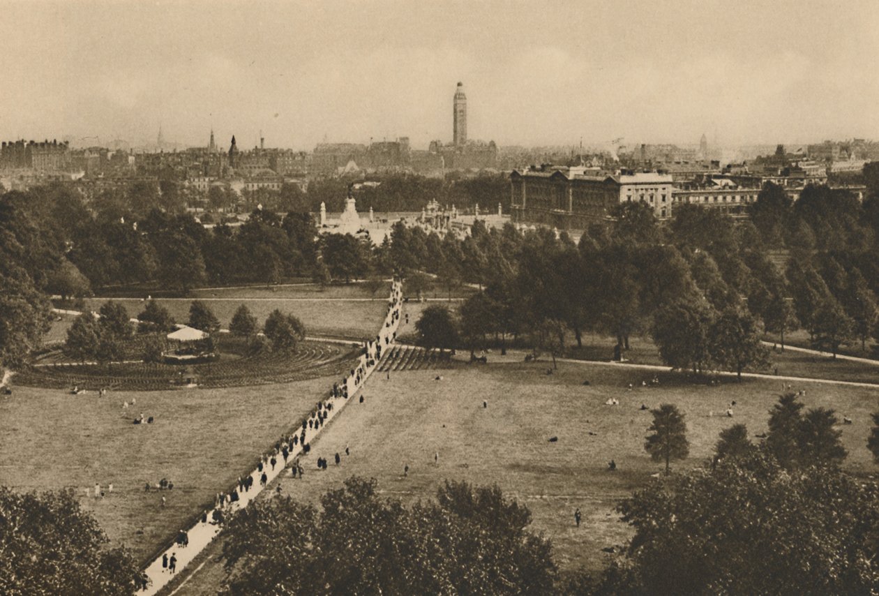 Green Park og Westminster fra strukturen, der har tilranet sig stedet i Old Devonshire, c1935. af Unbekannt
