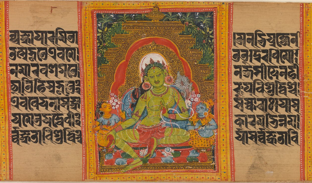 Green Tara...Perfection of Wisdom Manuscript, begyndelsen af det 12. århundrede. af Unbekannt