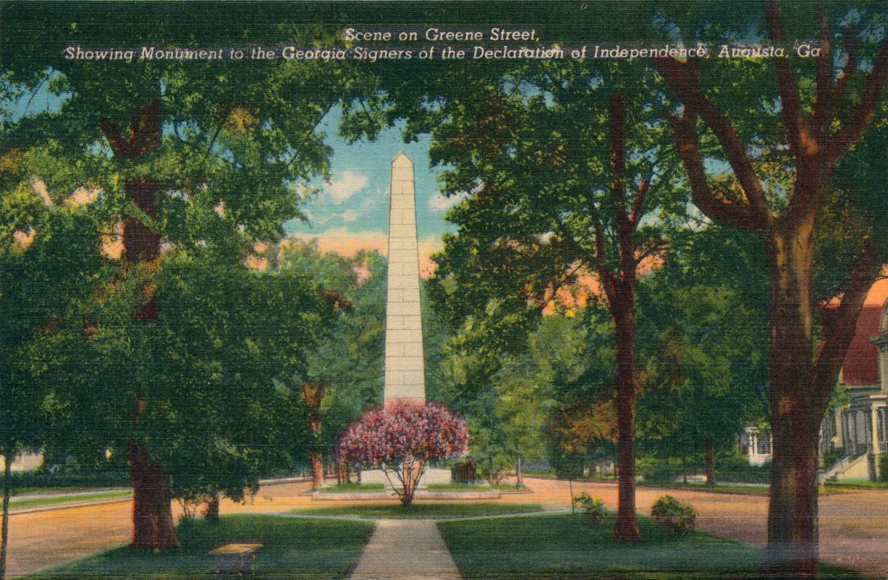 Greene Street, ser øst fra Center Street, Augusta, Georgia, Amerika, c1910 af Unbekannt