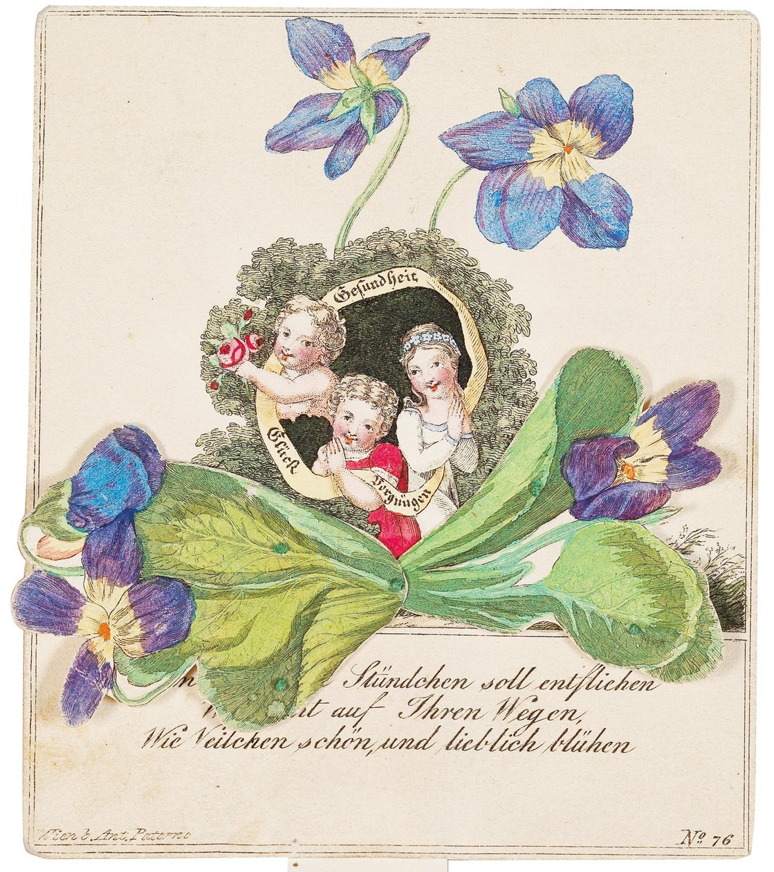 Lykønskningskort, ca 1820. af Unbekannt