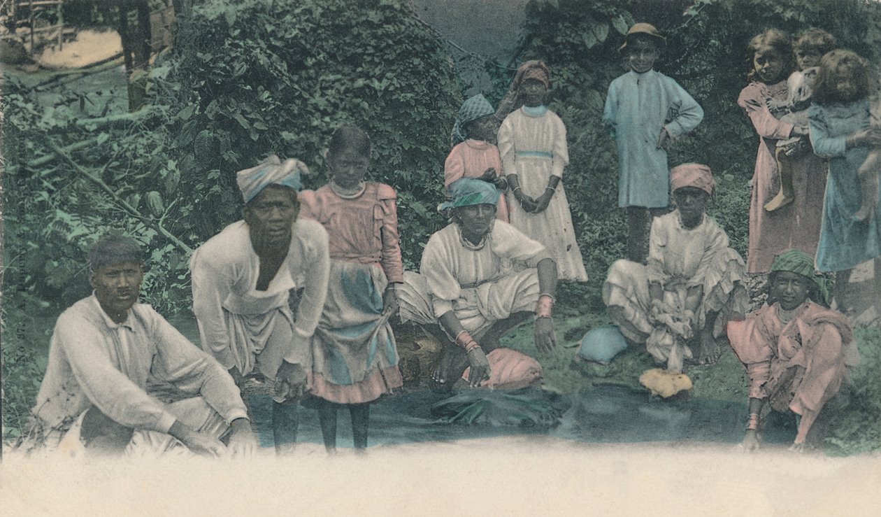 Hilsen fra Jamaica. Coolies vask, 1905. af Unbekannt