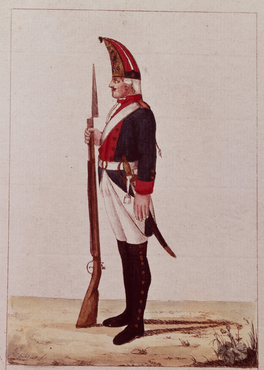 Grenader af den første marinebataljon, 1786 af Unbekannt