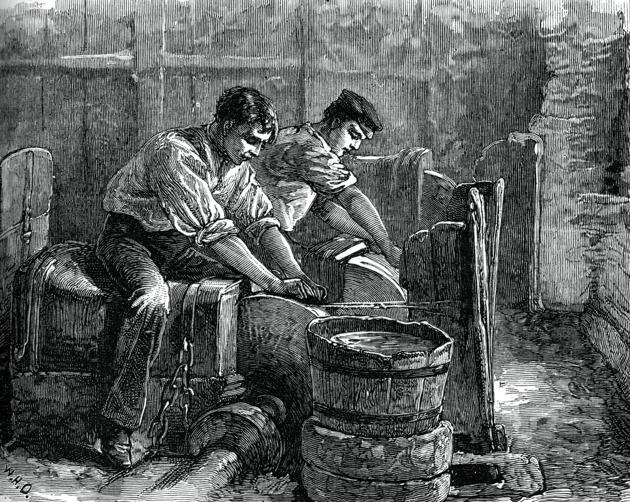 Kværne i arbejde på et hjul, c1880 af Unbekannt