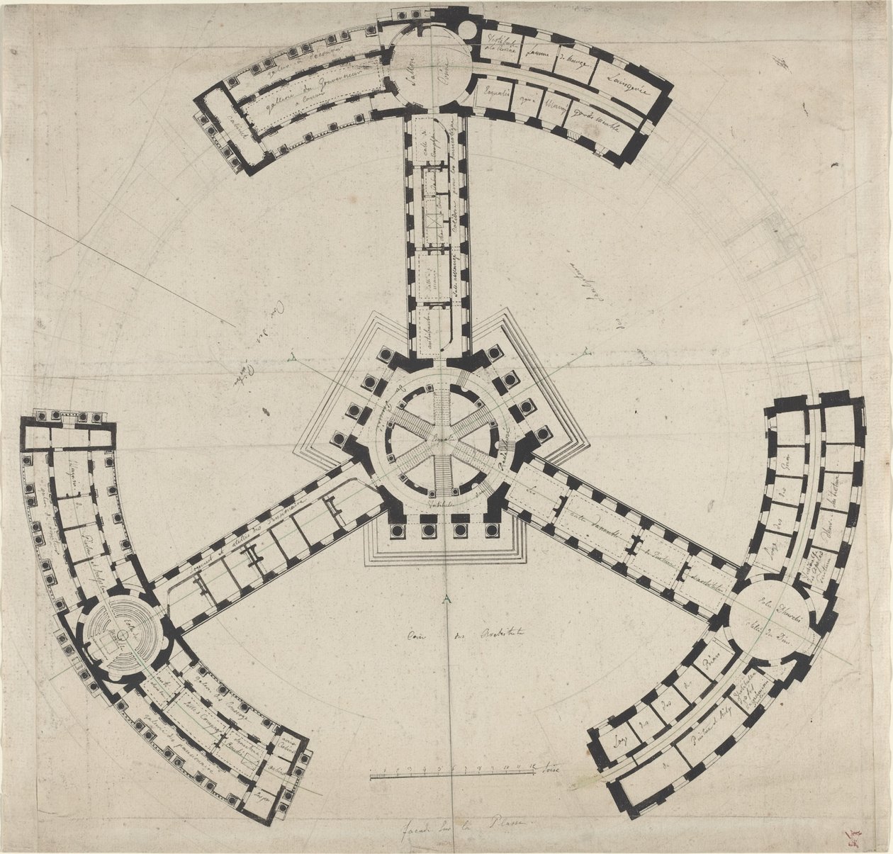 Grundplan for et kunstakademi, 17501790. af Unbekannt