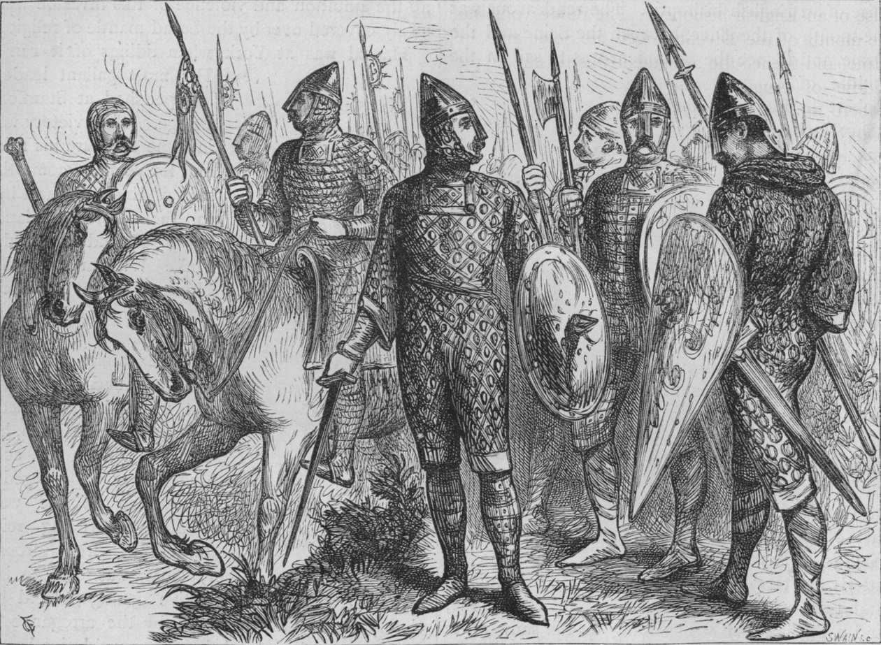 Gruppe af normanniske soldater A.D. 1066, c1880 af Unbekannt