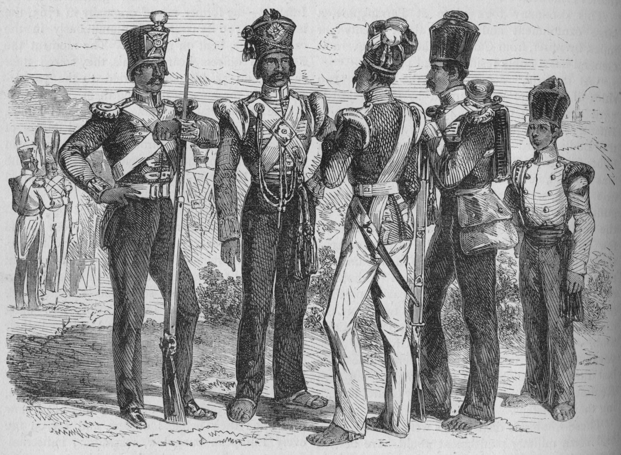 Gruppe af Sepoys, c1880 af Unbekannt